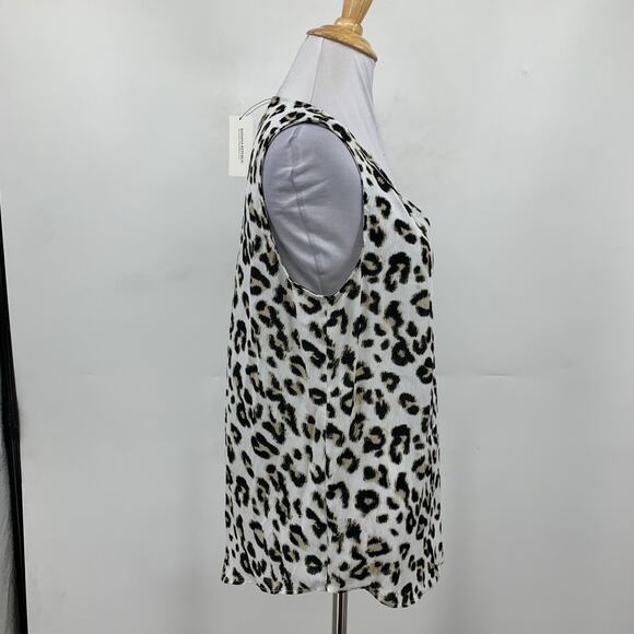 Banana Republic Top Womens M Medium Multi Short Sleeve Inverted V Neck Snow Day - Picture 4 of 11